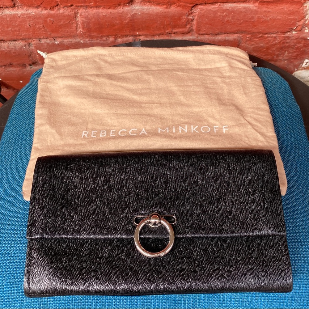 Rebecca Minkoff Jean Leather Clutch in Black